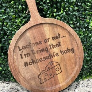 Wooden Cheese Board with Fun Engraving